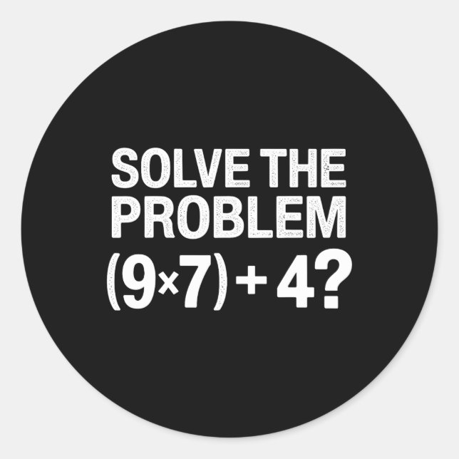 Pegatina Redonda Funny 67 Meme Pemdas Math Teacher Brainrot Element (Anverso)