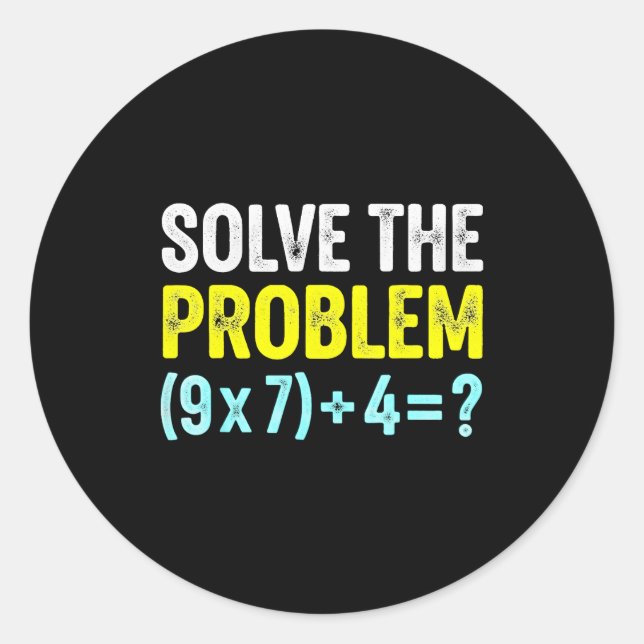 Pegatina Redonda Funny 67 Meme Six Seven Math Teacher Brain-rot Jok (Anverso)