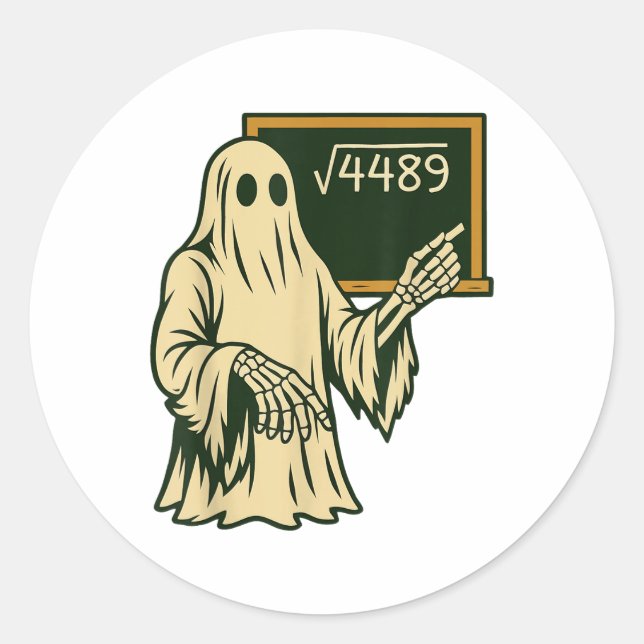 Pegatina Redonda Funny 67 Meme Square Root 4489 Slang Math Teacher  (Anverso)