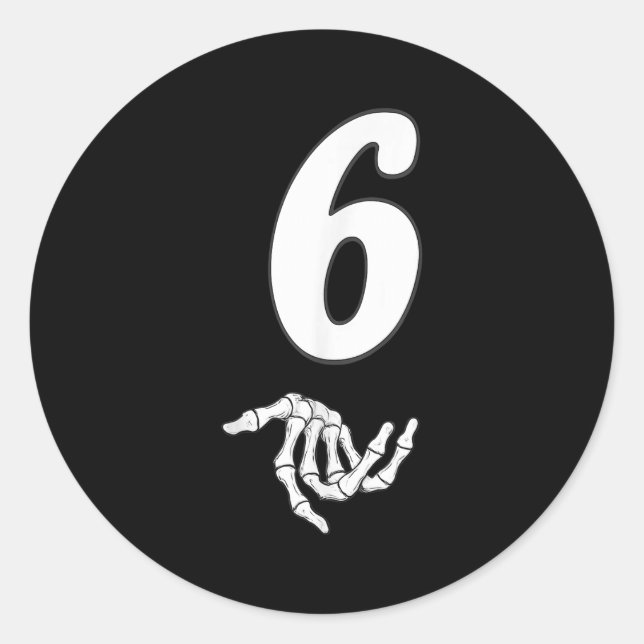 Pegatina Redonda Funny 67 Six Seven Meme Pareja Matando Halloween (Anverso)