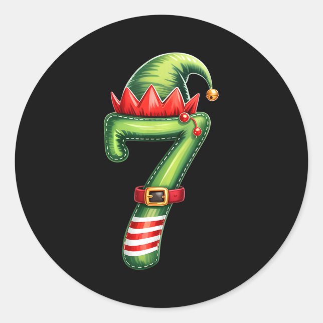 Pegatina Redonda Funny 6 7 Six Seven Meme Couple Matching Christmas (Anverso)