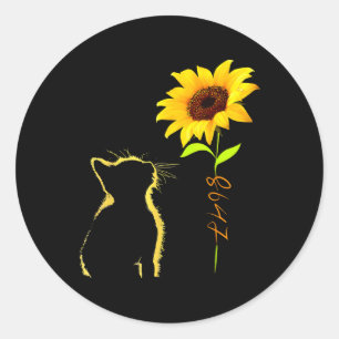 Pegatina Redonda Funny 8647 sutil 86 47 Cat Sunflower Trump Cat Lo