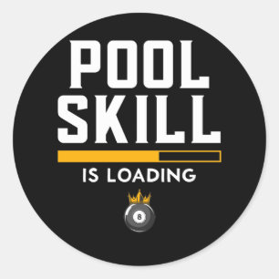 Pegatina Redonda Funny 8 Ball Cita Deportes Billiard Pool