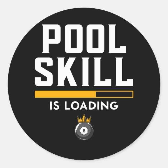 Pegatina Redonda Funny 8 Ball Cita Deportes Billiard Pool (Anverso)