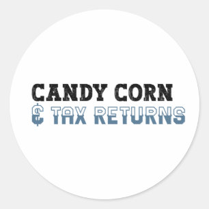Pegatina Redonda Funny Accountant Halloween - Candy Corn
