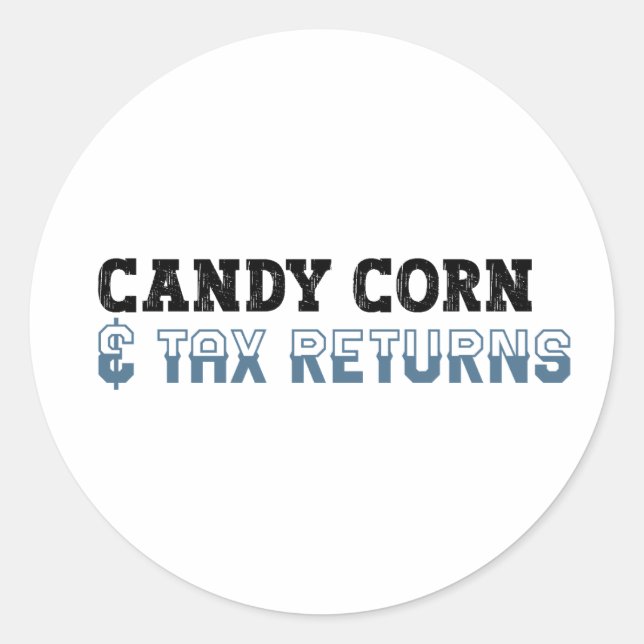 Pegatina Redonda Funny Accountant Halloween - Candy Corn (Anverso)