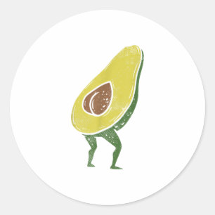 Pegatina Redonda Funny Aguacado Butt Seed Vegan Guacamole TShirt