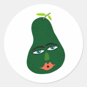 Pegatina Redonda Funny Aguacado Whimsical