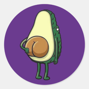 Pegatina Redonda Funny Aguacate