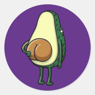 Pegatina Redonda Funny Aguacate