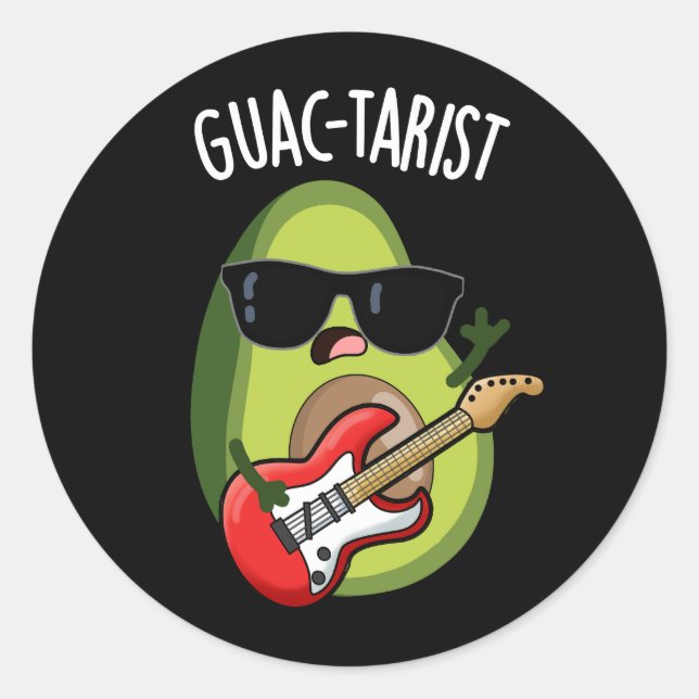 Pegatina Redonda Funny Aguacate Pun Dark BG (Anverso)