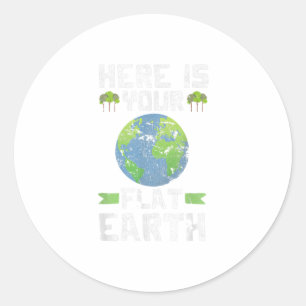 Pegatina Redonda Funny Anti Flat Earth TShirt