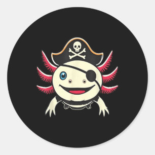 Pegatina Redonda Funny Axolotl Pirate Cute Halloween Costume Tee an