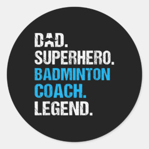 Pegatina Redonda Funny Badminton Coac