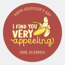 Funny Banana Pun Cute El día de San Valentín Red