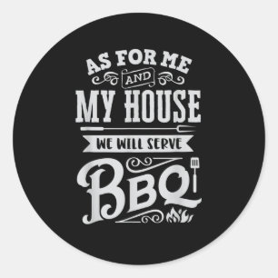 Pegatina Redonda Funny Barbecue Bbq Grilling Chiste Grill Master Ch