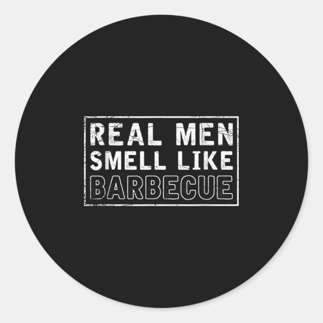 Pegatina Redonda Funny Bbq Smoat Grill Bbq Chef Gift Barbacoa (Anverso)