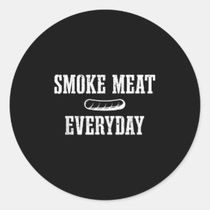 Pegatina Redonda Funny Bbq Smoker Dad Grilling Meat Cita