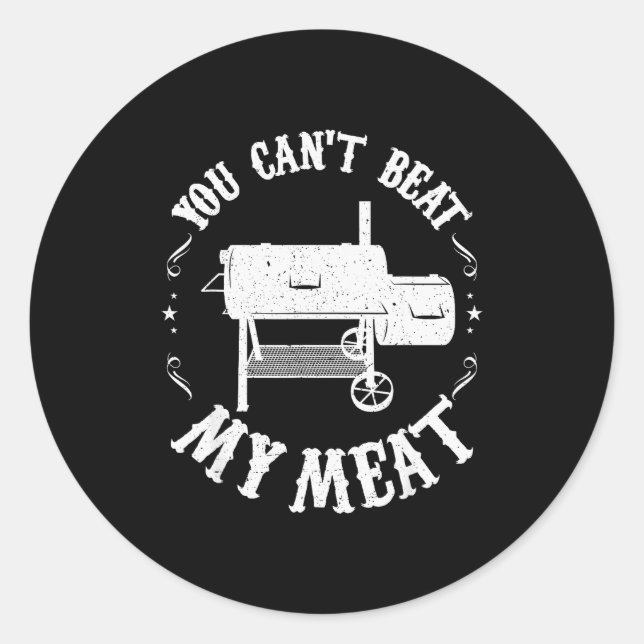 Pegatina Redonda Funny Bbq T Reverse Flow Smoker Accessory Dad Gril (Anverso)