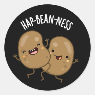 Pegatina Redonda Funny Bean Pun Dark BG