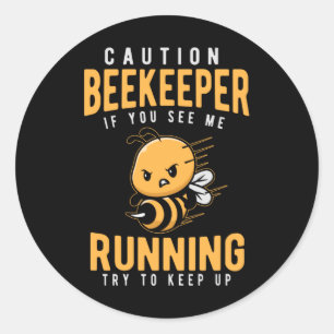 Pegatina Redonda Funny Beekeeper Chiste Bee Humor