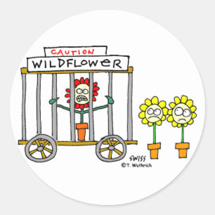Pegatina Redonda Funny Best Buds Wildflower Personalizado