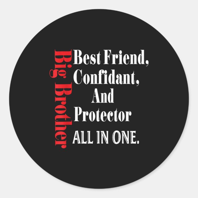 Pegatina Redonda Funny Big Brother Definition Birthday Men Teens Yo (Anverso)