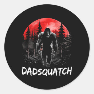 Pegatina Redonda Funny Bigfoot Dad Sasquatch Yeti Gift Día del Padr