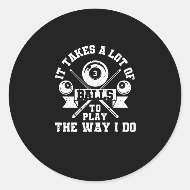 Pegatina Redonda Funny billiards player billiards 8-ball (Anverso)