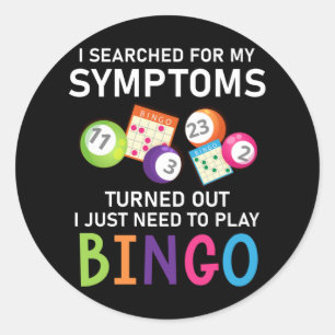 Pegatina Redonda Funny Bingo Ball Bingo Gamer