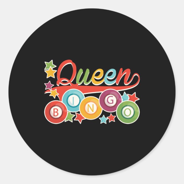 Pegatina Redonda Funny Bingo Chica Bingo Balls Queen (Anverso)