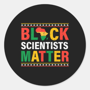 Pegatina Redonda Funny Black History Month Científicos negros Hombr