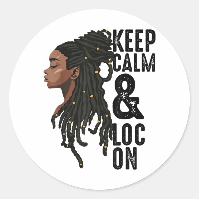 Pegatina Redonda Funny Black Melanin Dreadlocks Regalo Cute Afro Lo (Anverso)
