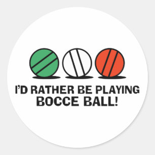 Pegatina Redonda Funny Bocce Ball