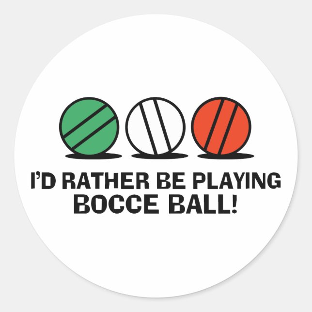 Pegatina Redonda Funny Bocce Ball (Anverso)