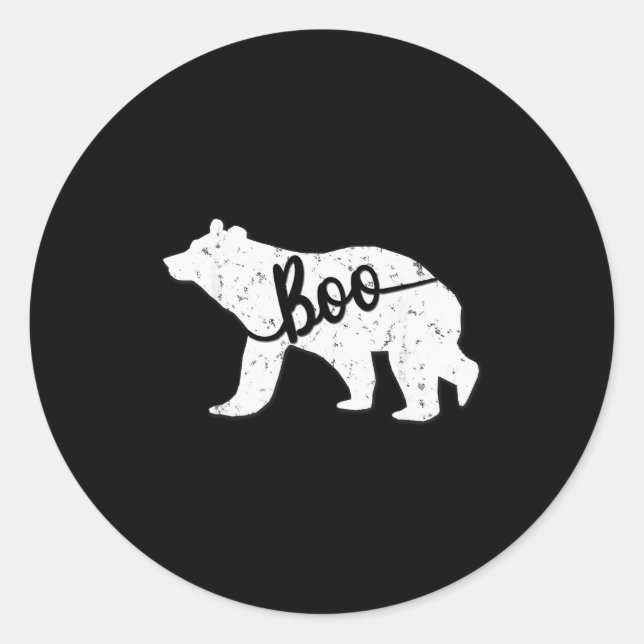 Pegatina Redonda Funny Boo Bear Nickname Matching Shirt  (Anverso)