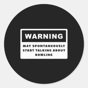 Pegatina Redonda Funny Bowler Bowling