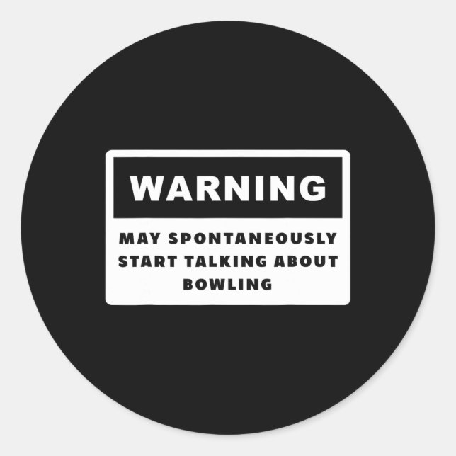 Pegatina Redonda Funny Bowler Bowling (Anverso)