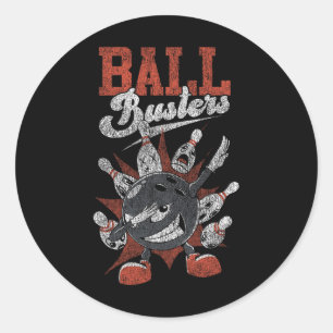 Pegatina Redonda Funny Bowling Ll Busters