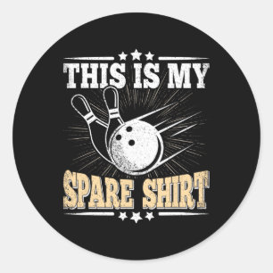 Pegatina Redonda Funny Bowling Lover Bowler Este Es Mi Repuesto 3