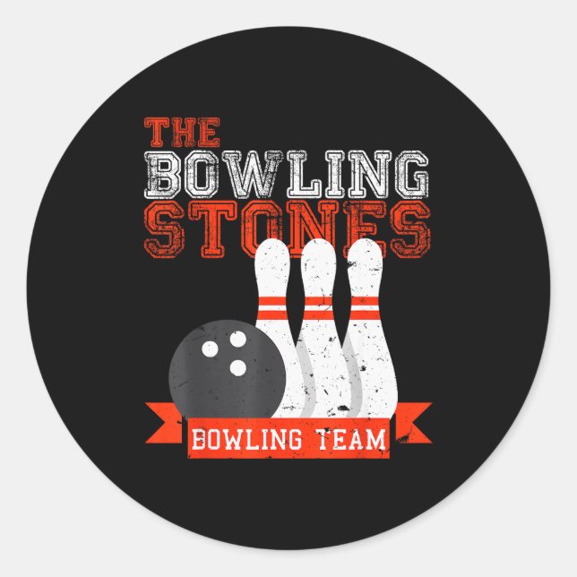 Pegatina Redonda Funny Bowling Stones - Bowl Srts Team  (Anverso)
