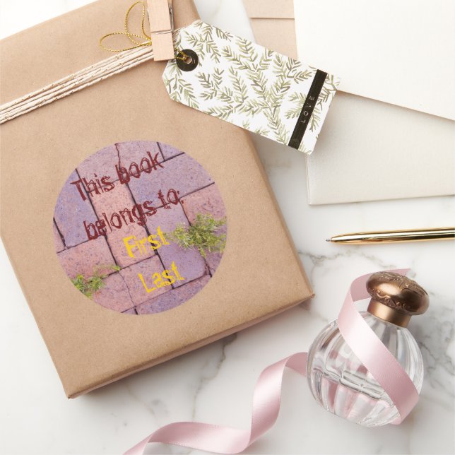 Pegatina Redonda Funny Brick Walkway Photoplate (Regalar)