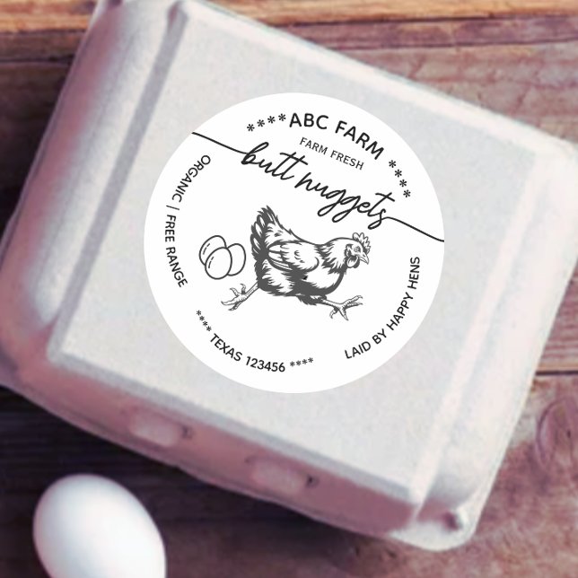 Pegatina Redonda Funny Butt nuggets egg carton label (Subido por el creador)