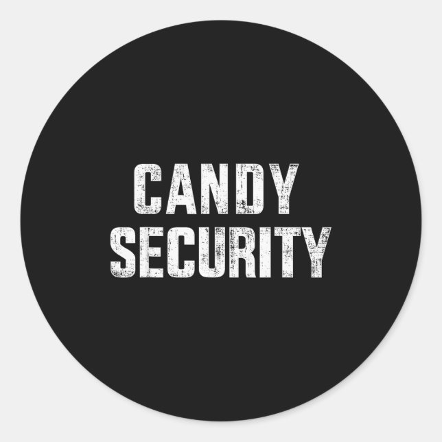 Pegatina Redonda Funny Candy Security Lazy Halloween Costume  (Anverso)