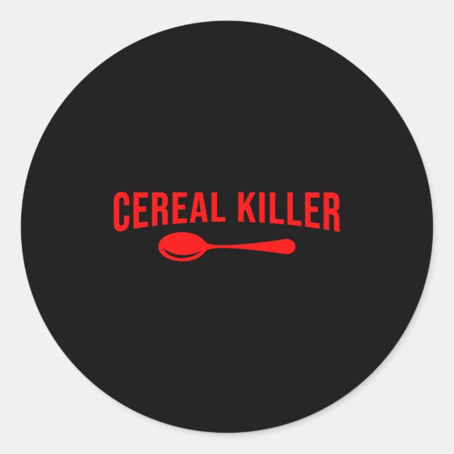 Pegatina Redonda Funny Cereal Killer - Breakfast  (Anverso)