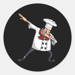Pegatina Redonda Funny Chef Design Para Hombres Mujeres Cocinan Hip