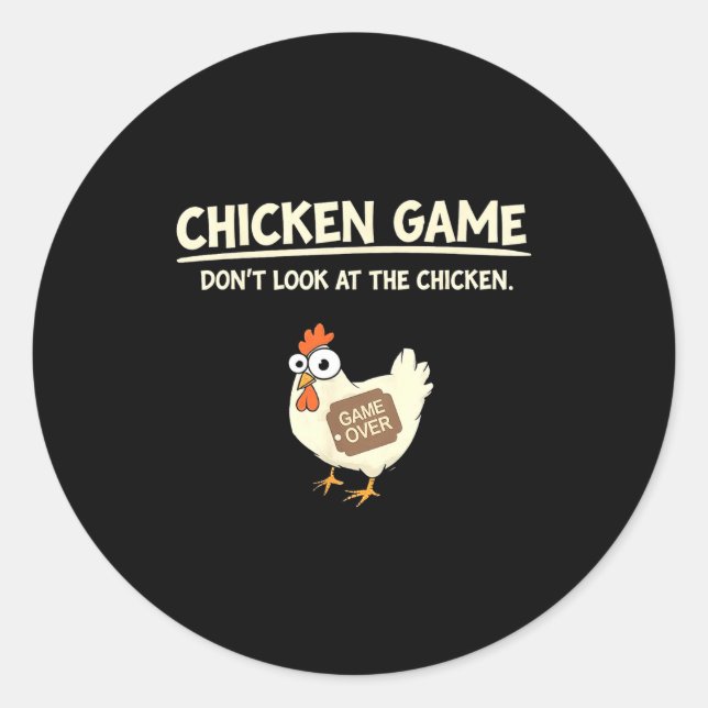 Pegatina Redonda Funny Chicken Game Design Ltd Uni Chicken Game_ Do (Anverso)