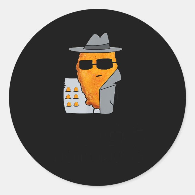 Pegatina Redonda Funny Chicken Nuggets - Nugs Not Drugs  (Anverso)