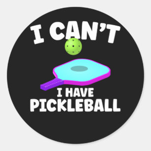 Pegatina Redonda Funny Chiste de Entrenamiento de Pickleball