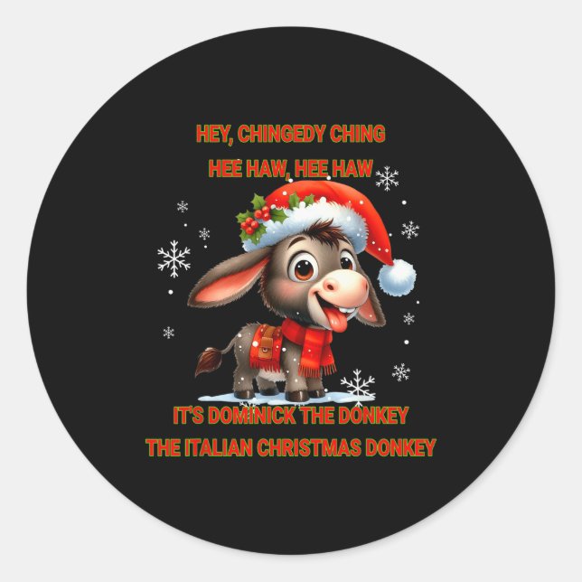 Pegatina Redonda Funny Christmas Italian Christmas Dominick The  (Anverso)